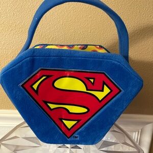 Superman Logo Blue Plush Boys Basket